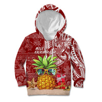 Mele Kalikimaka Hawaii Christmas Kid Hoodie Pineapple Party - Wonder Print Shop