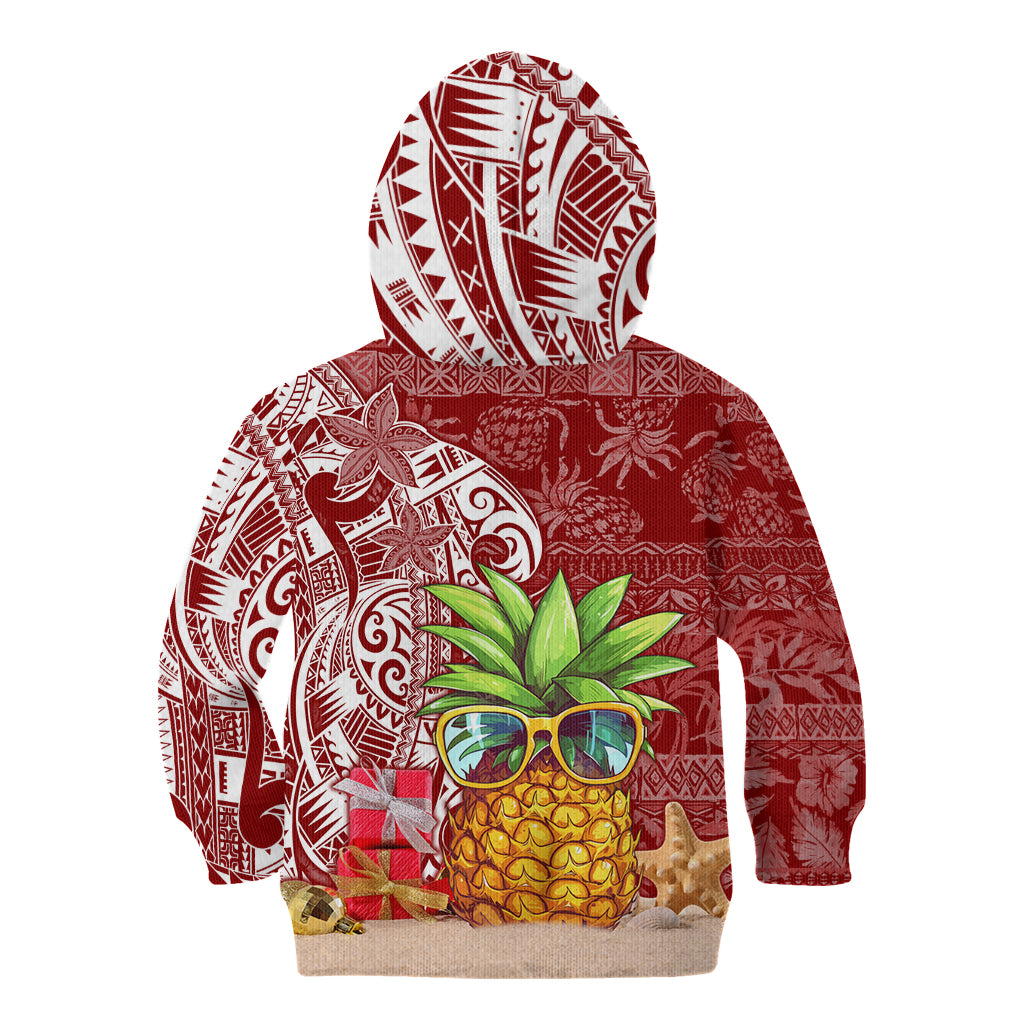 Mele Kalikimaka Hawaii Christmas Kid Hoodie Pineapple Party - Wonder Print Shop