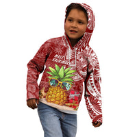 Mele Kalikimaka Hawaii Christmas Kid Hoodie Pineapple Party - Wonder Print Shop