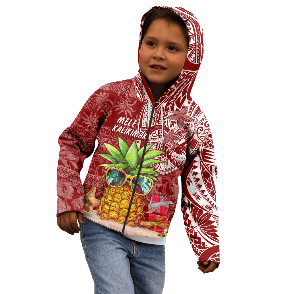 Mele Kalikimaka Hawaii Christmas Kid Hoodie Pineapple Party - Wonder Print Shop