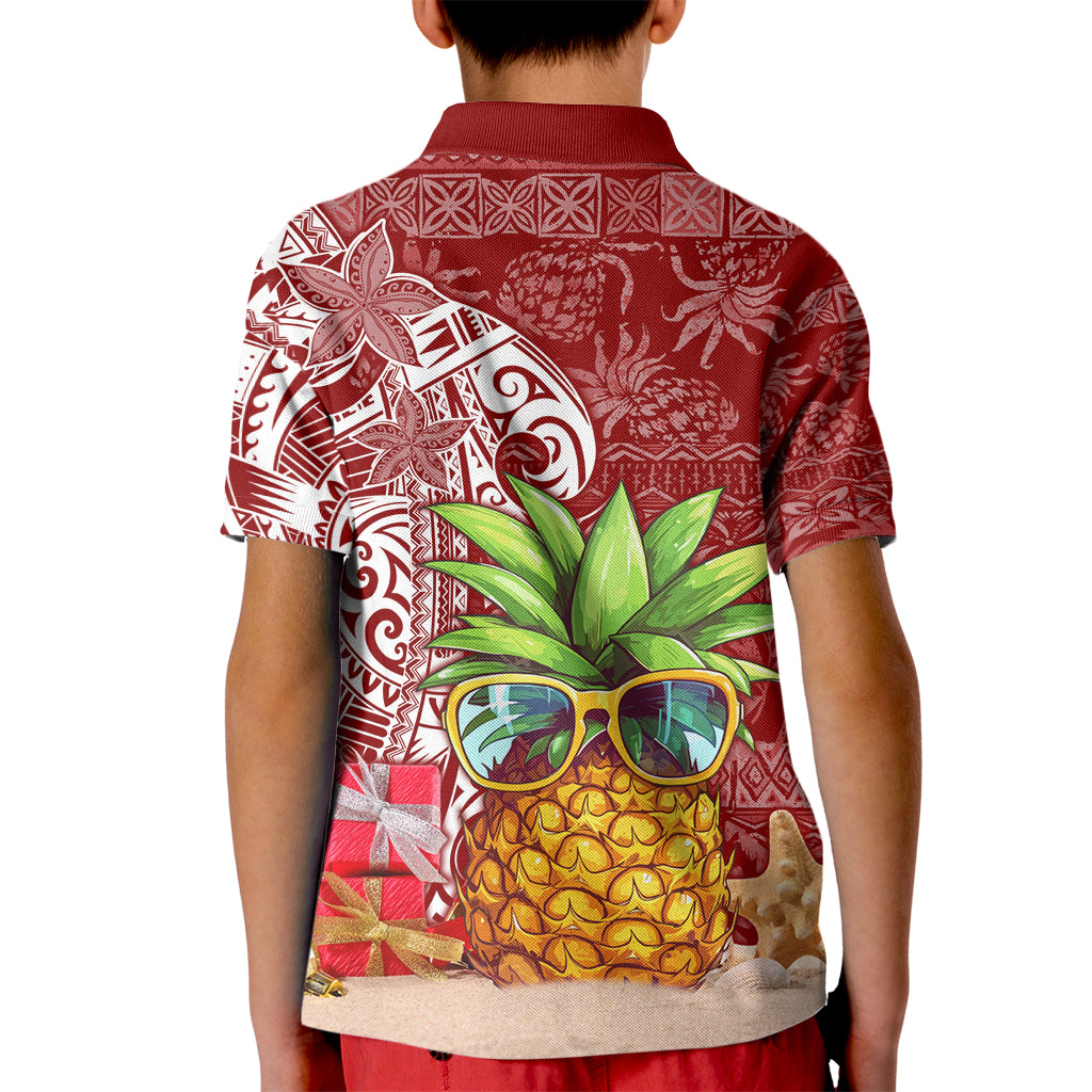 Mele Kalikimaka Hawaii Christmas Kid Polo Shirt Pineapple Party - Wonder Print Shop