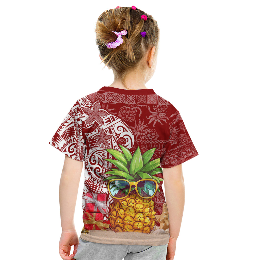 Mele Kalikimaka Hawaii Christmas Kid T Shirt Pineapple Party - Wonder Print Shop