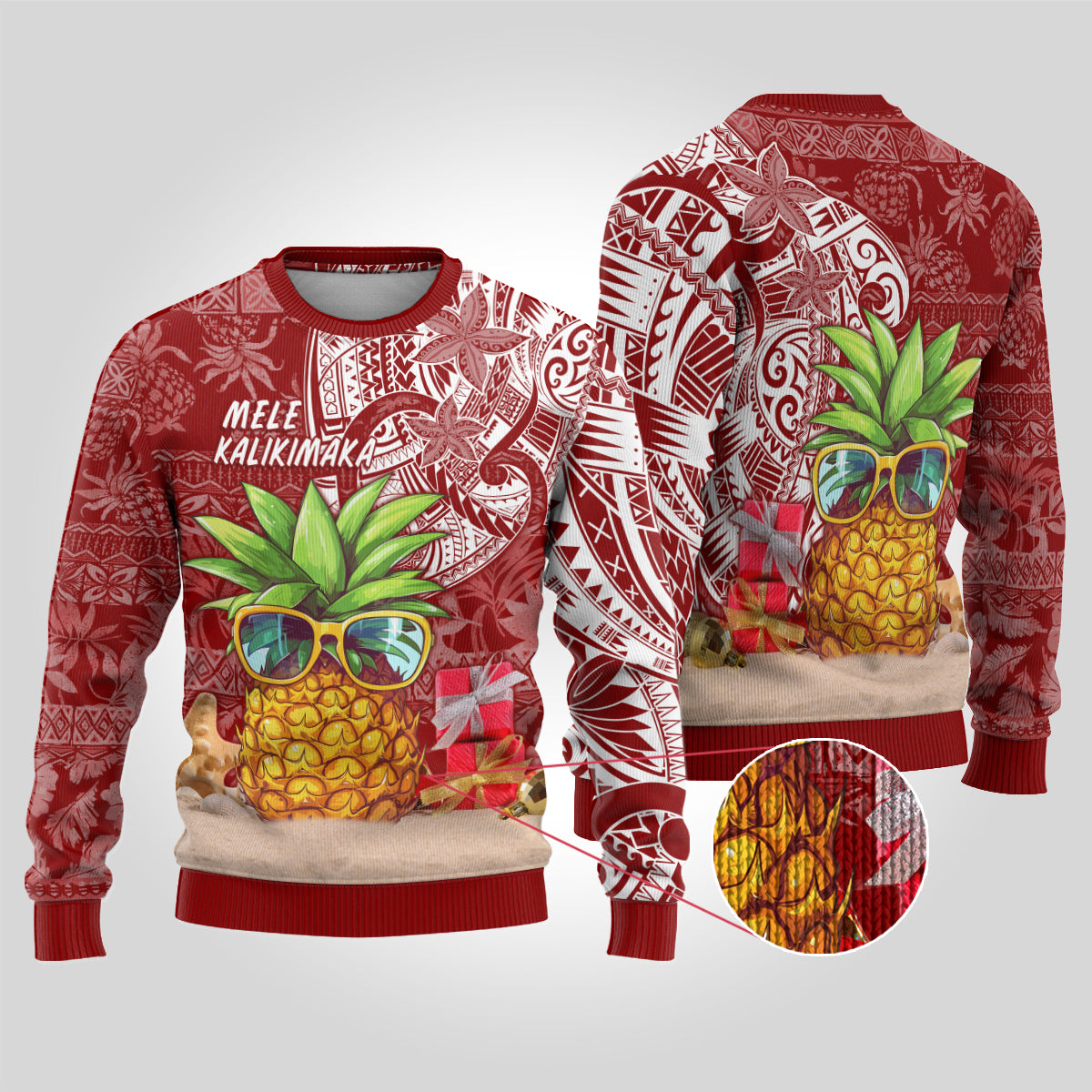 Mele Kalikimaka Hawaii Christmas Ugly Christmas Sweater Pineapple Party - Wonder Print Shop