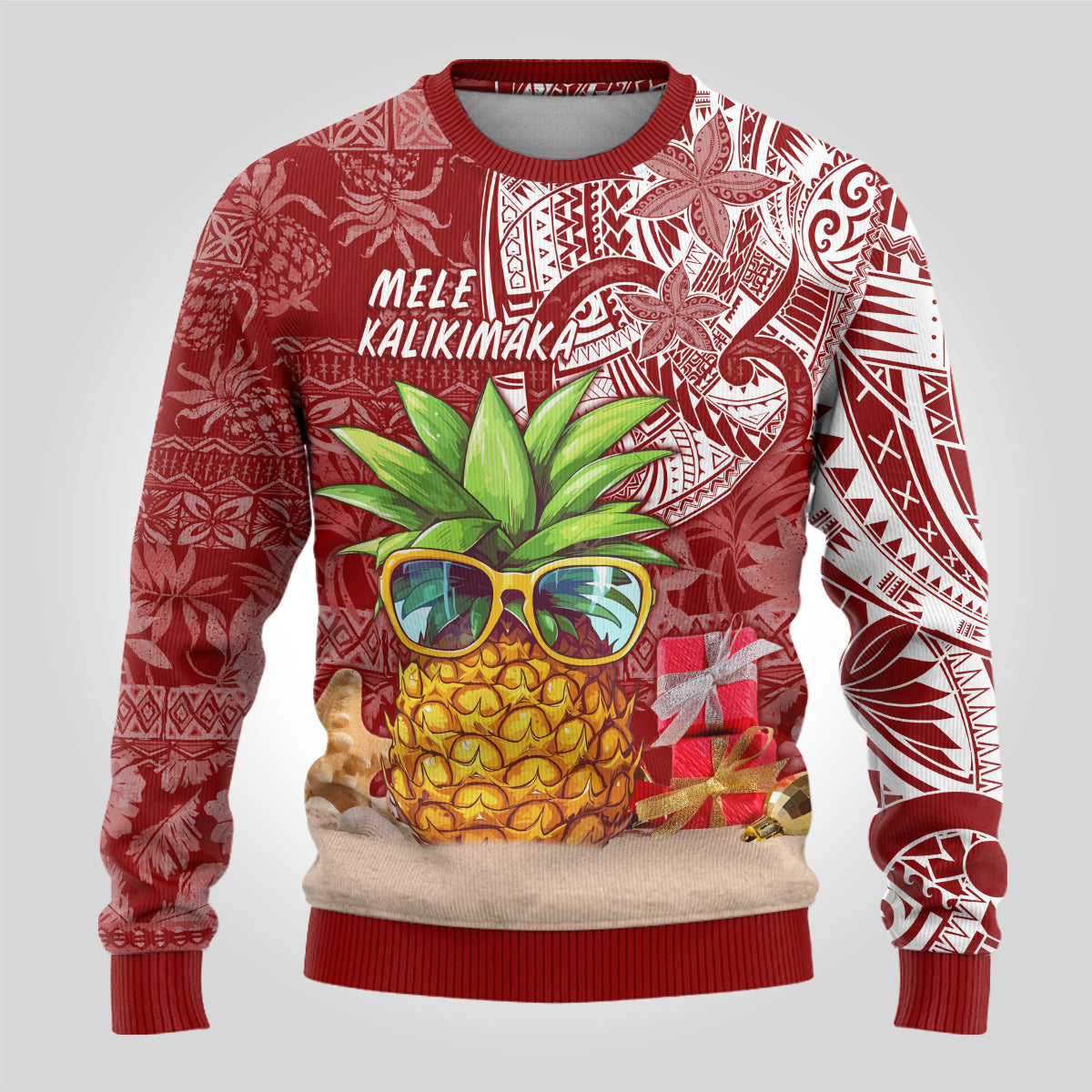 Mele Kalikimaka Hawaii Christmas Ugly Christmas Sweater Pineapple Party - Wonder Print Shop