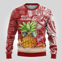 Mele Kalikimaka Hawaii Christmas Ugly Christmas Sweater Pineapple Party - Wonder Print Shop