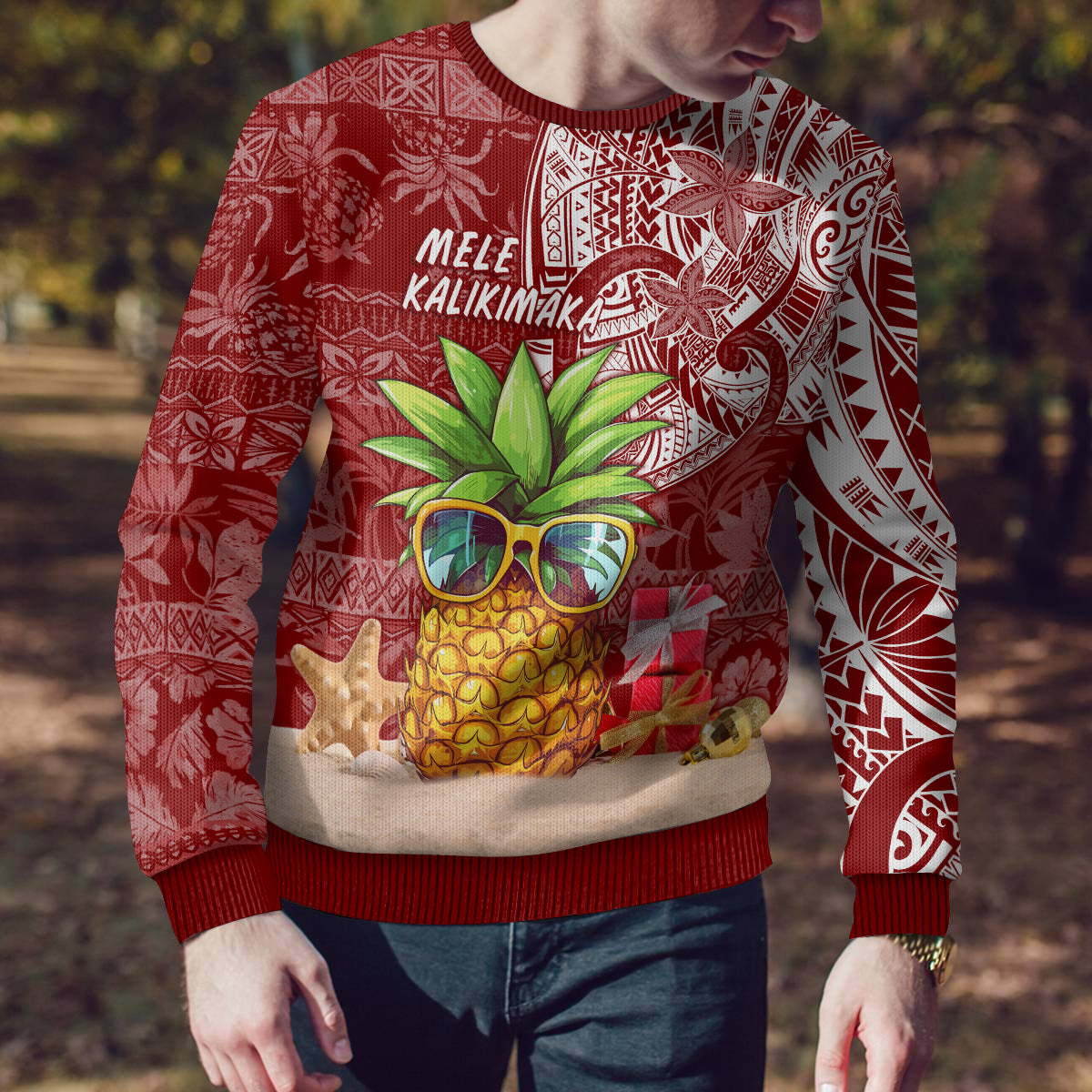 Mele Kalikimaka Hawaii Christmas Ugly Christmas Sweater Pineapple Party - Wonder Print Shop