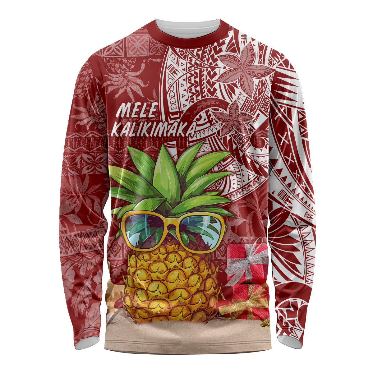 Mele Kalikimaka Hawaii Christmas Long Sleeve Shirt Pineapple Party - Wonder Print Shop