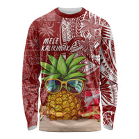 Mele Kalikimaka Hawaii Christmas Long Sleeve Shirt Pineapple Party - Wonder Print Shop