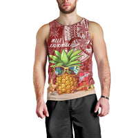Mele Kalikimaka Hawaii Christmas Men Tank Top Pineapple Party - Wonder Print Shop