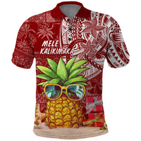 Mele Kalikimaka Hawaii Christmas Polo Shirt Pineapple Party - Wonder Print Shop