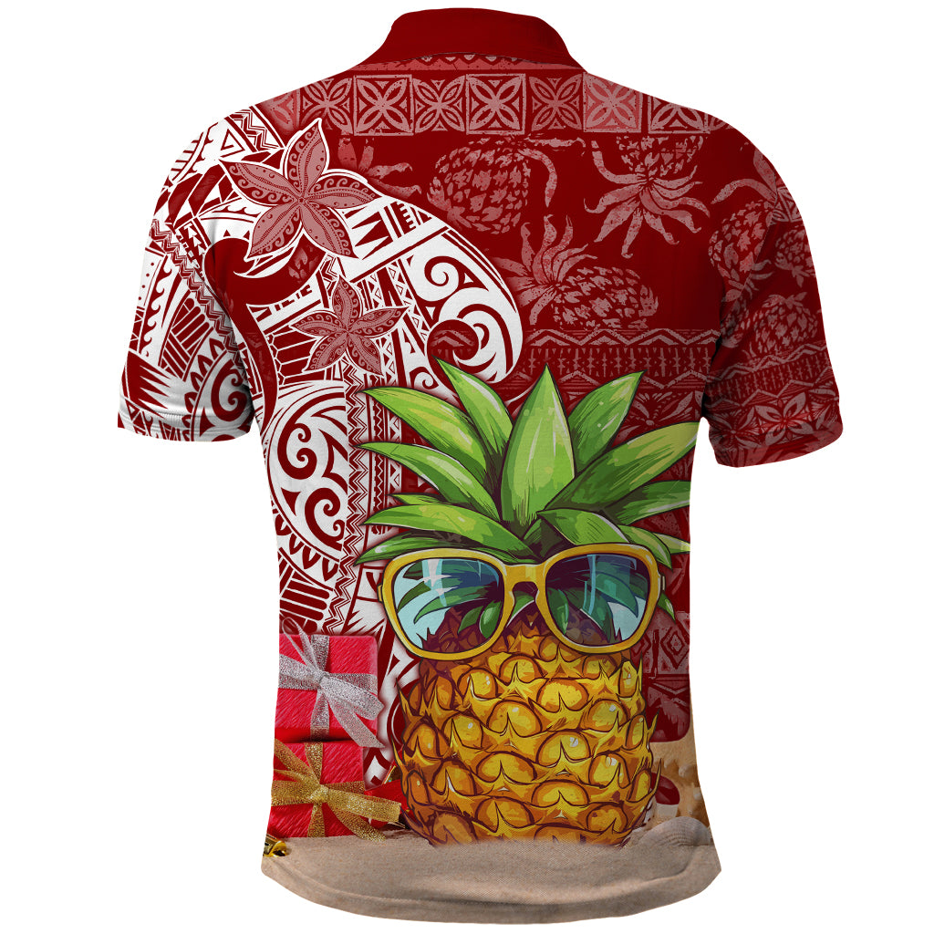 Mele Kalikimaka Hawaii Christmas Polo Shirt Pineapple Party - Wonder Print Shop
