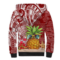 Mele Kalikimaka Hawaii Christmas Sherpa Hoodie Pineapple Party - Wonder Print Shop