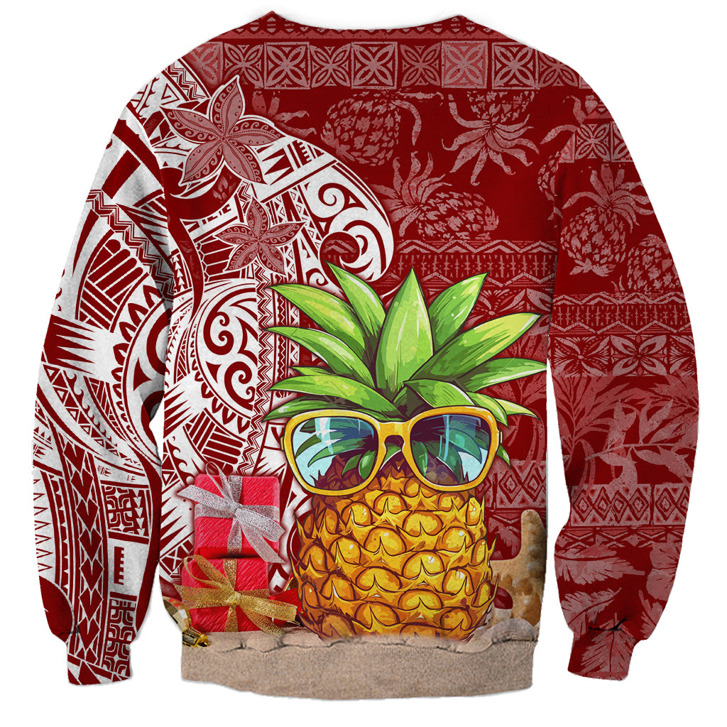Mele Kalikimaka Hawaii Christmas Sweatshirt Pineapple Party - Wonder Print Shop