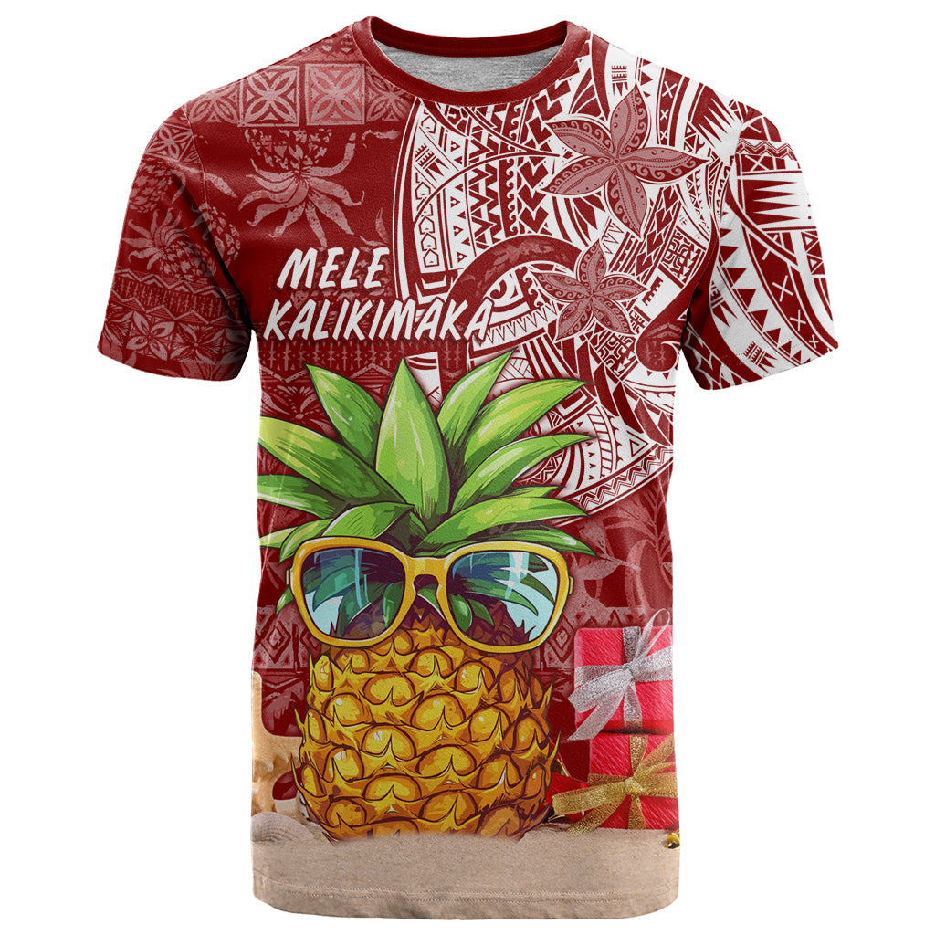 Mele Kalikimaka Hawaii Christmas T Shirt Pineapple Party - Wonder Print Shop