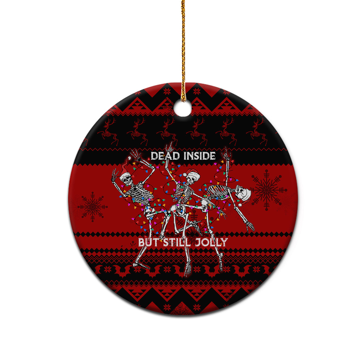 Wonder Print Christmas Ceramic Ornament Jolly Skull Merry Creepmas LT7 - Wonder Print Shop