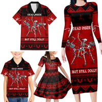 Christmas Family Matching Long Sleeve Bodycon Dress and Hawaiian Shirt Jolly Skull Merry Creepmas LT7 - Wonder Print Shop