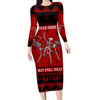 Christmas Family Matching Long Sleeve Bodycon Dress and Hawaiian Shirt Jolly Skull Merry Creepmas LT7 - Wonder Print Shop