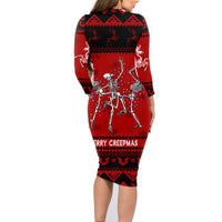 Christmas Family Matching Long Sleeve Bodycon Dress and Hawaiian Shirt Jolly Skull Merry Creepmas LT7 - Wonder Print Shop
