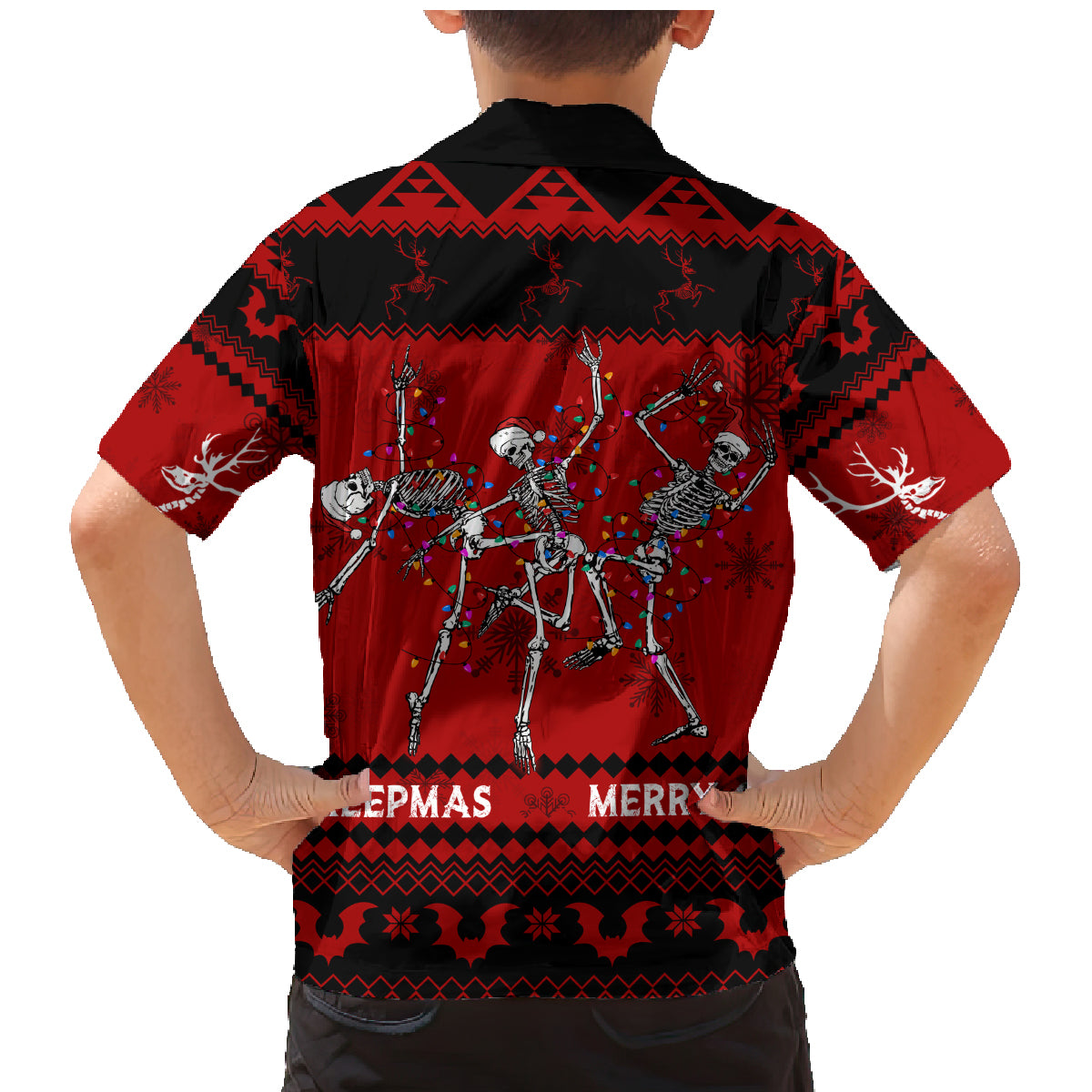Christmas Family Matching Mermaid Dress and Hawaiian Shirt Jolly Skull Merry Creepmas LT7 - Wonder Print Shop