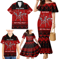 Christmas Family Matching Mermaid Dress and Hawaiian Shirt Jolly Skull Merry Creepmas LT7 - Wonder Print Shop