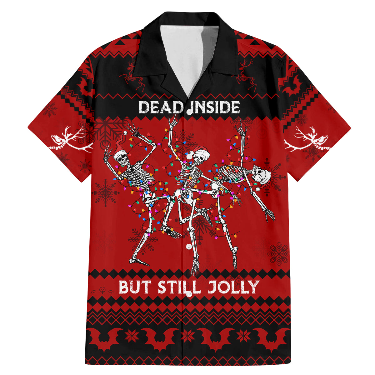 Christmas Family Matching Mermaid Dress and Hawaiian Shirt Jolly Skull Merry Creepmas LT7 - Wonder Print Shop
