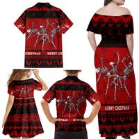 Christmas Family Matching Off Shoulder Maxi Dress and Hawaiian Shirt Jolly Skull Merry Creepmas LT7 - Wonder Print Shop