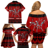 Christmas Family Matching Off Shoulder Short Dress and Hawaiian Shirt Jolly Skull Merry Creepmas LT7 - Wonder Print Shop