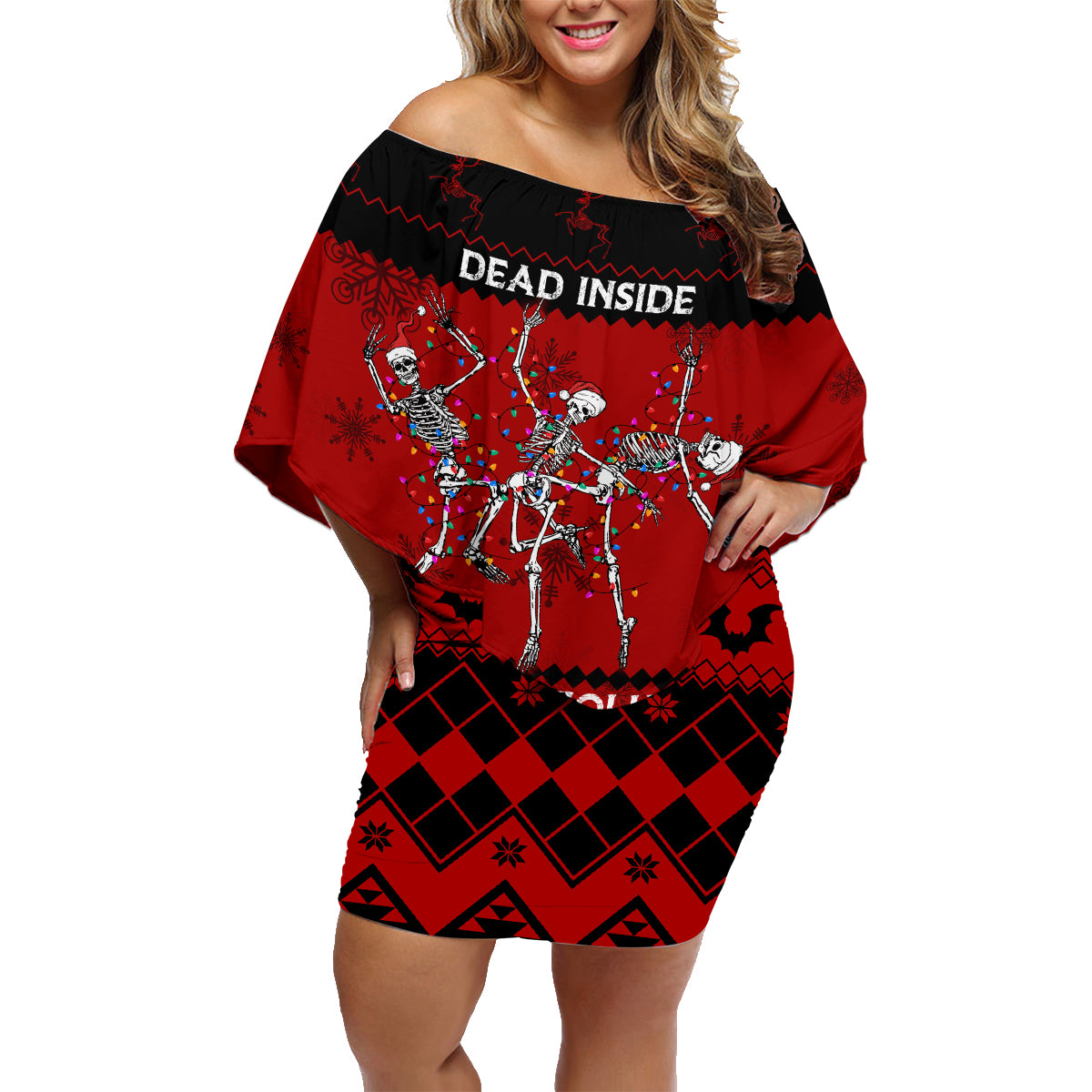 Christmas Family Matching Off Shoulder Short Dress and Hawaiian Shirt Jolly Skull Merry Creepmas LT7 - Wonder Print Shop