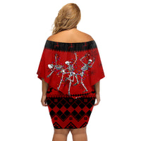 Christmas Family Matching Off Shoulder Short Dress and Hawaiian Shirt Jolly Skull Merry Creepmas LT7 - Wonder Print Shop