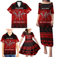 Christmas Family Matching Puletasi Dress and Hawaiian Shirt Jolly Skull Merry Creepmas - Wonder Print Shop