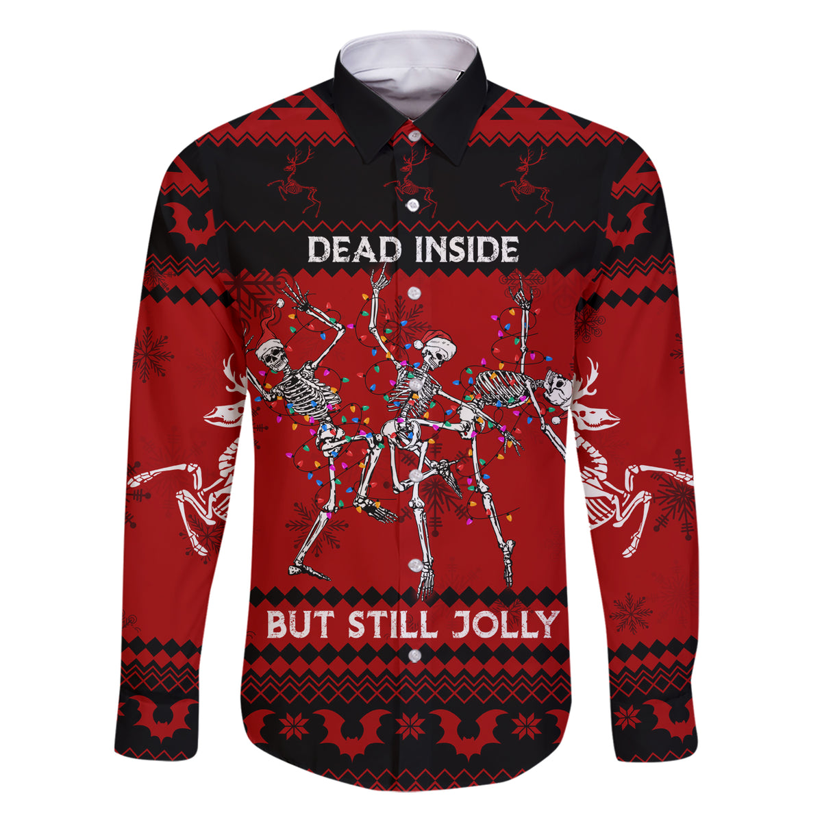 Christmas Family Matching Short Sleeve Bodycon Dress and Hawaiian Shirt Jolly Skull Merry Creepmas - Wonder Print Shop
