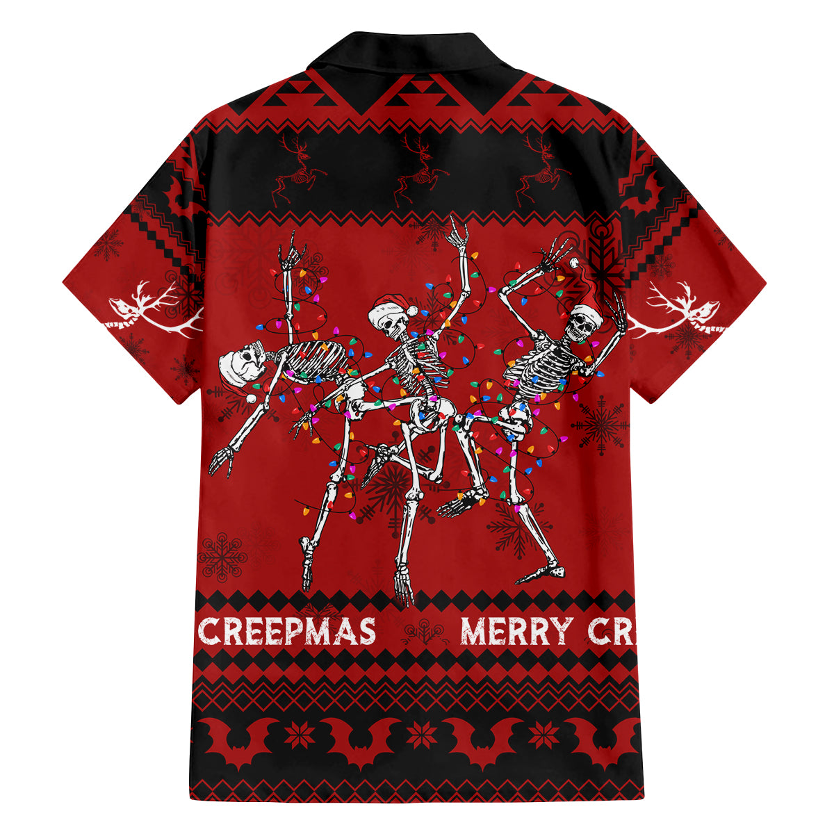 Christmas Family Matching Tank Maxi Dress and Hawaiian Shirt Jolly Skull Merry Creepmas - Wonder Print Shop