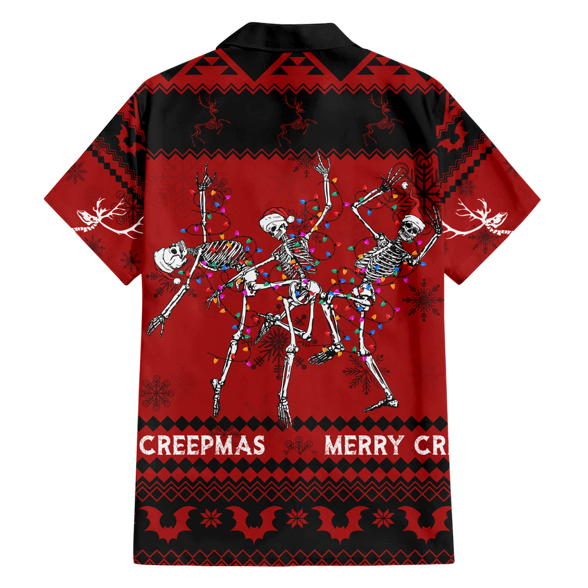 Christmas Hawaiian Shirt Jolly Skull Merry Creepmas - Wonder Print Shop