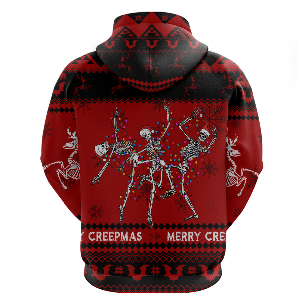 Christmas Hoodie Jolly Skull Merry Creepmas - Wonder Print Shop