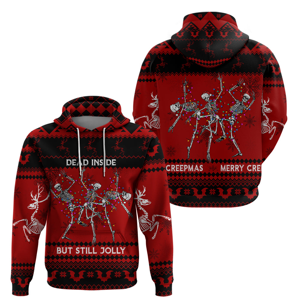 Christmas Hoodie Jolly Skull Merry Creepmas - Wonder Print Shop