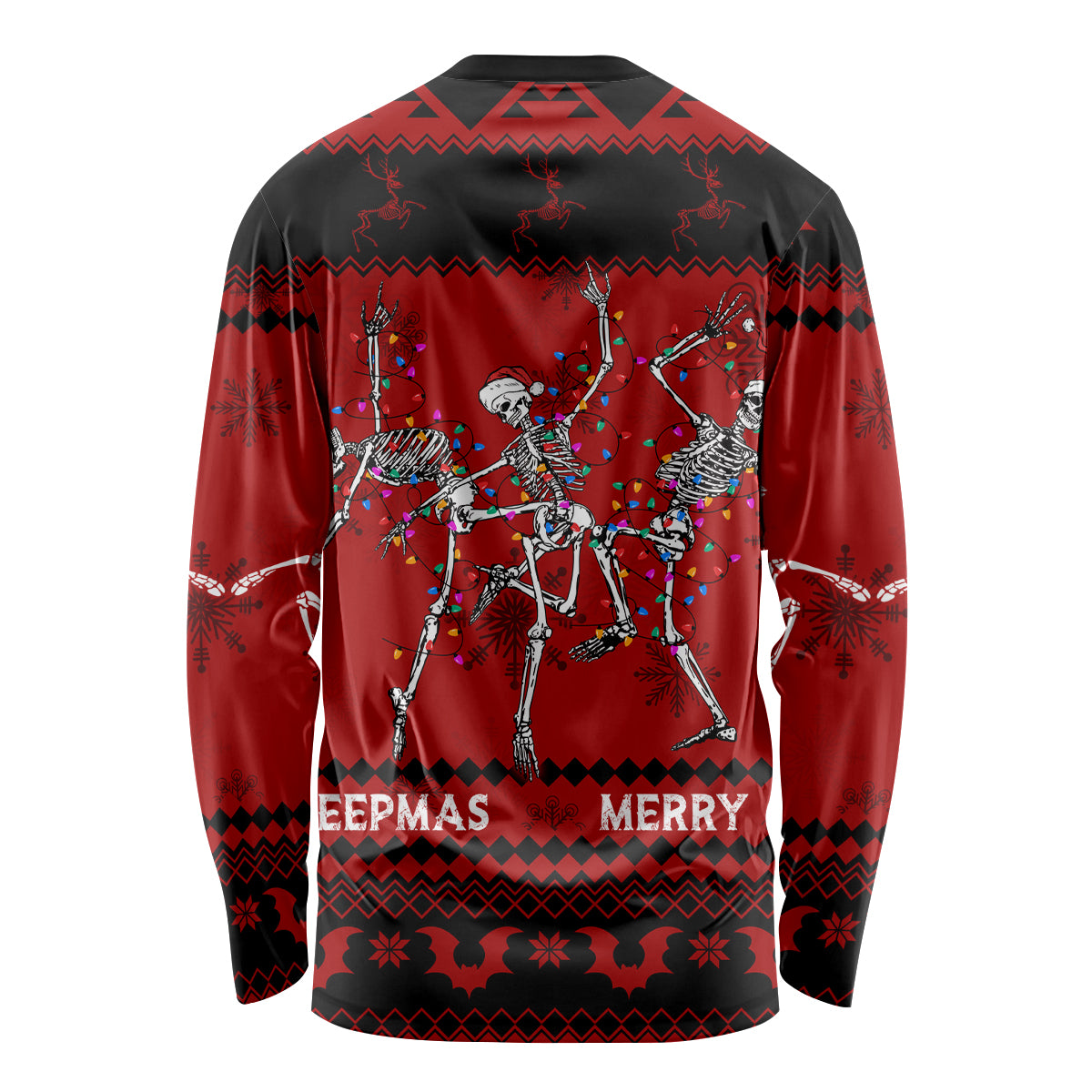 Christmas Long Sleeve Shirt Jolly Skull Merry Creepmas - Wonder Print Shop