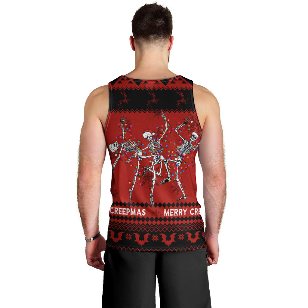 Christmas Men Tank Top Jolly Skull Merry Creepmas - Wonder Print Shop