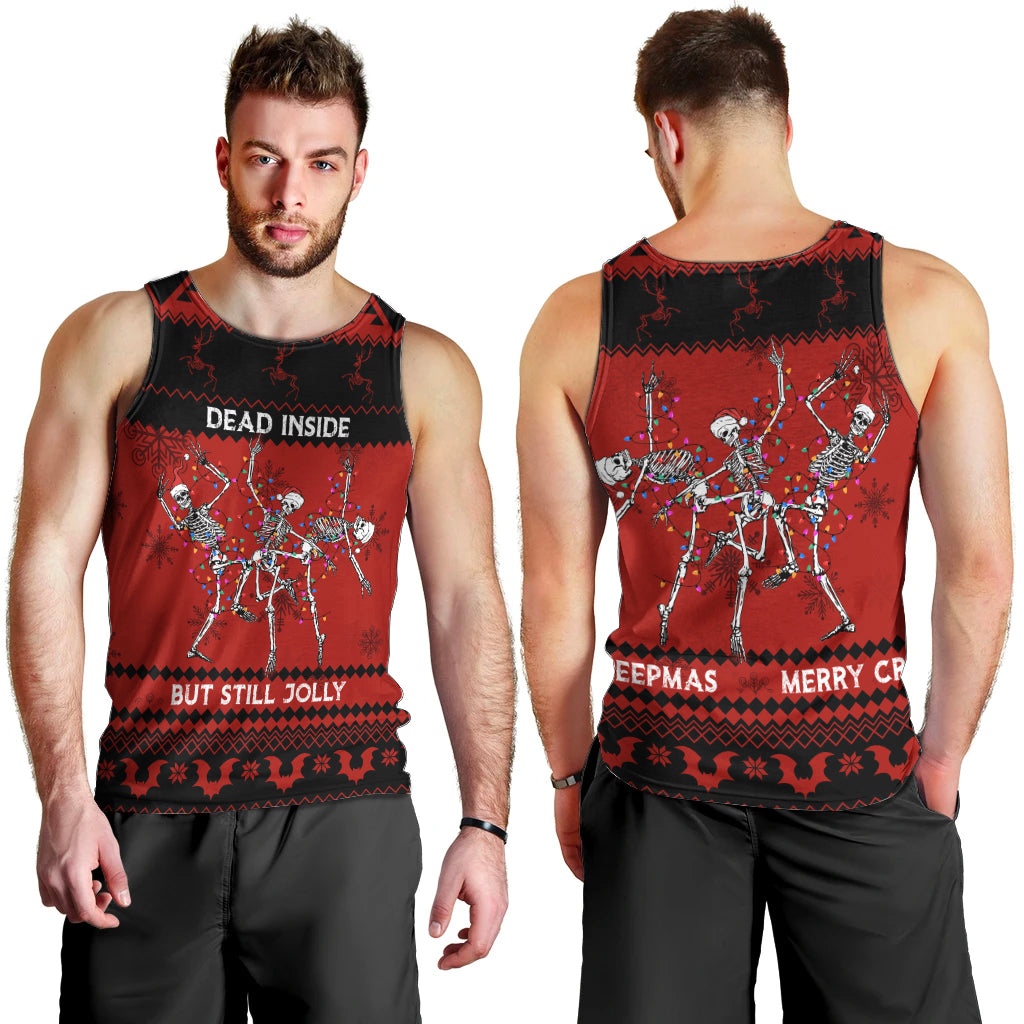Christmas Men Tank Top Jolly Skull Merry Creepmas - Wonder Print Shop
