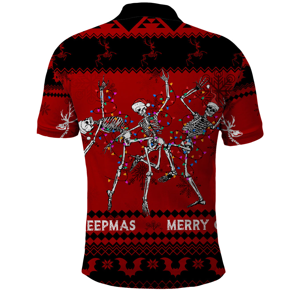 Christmas Polo Shirt Jolly Skull Merry Creepmas - Wonder Print Shop