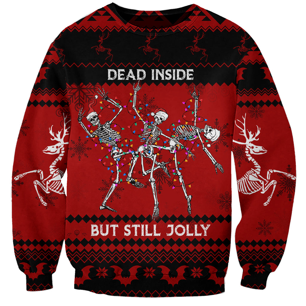Christmas Sweatshirt Jolly Skull Merry Creepmas - Wonder Print Shop