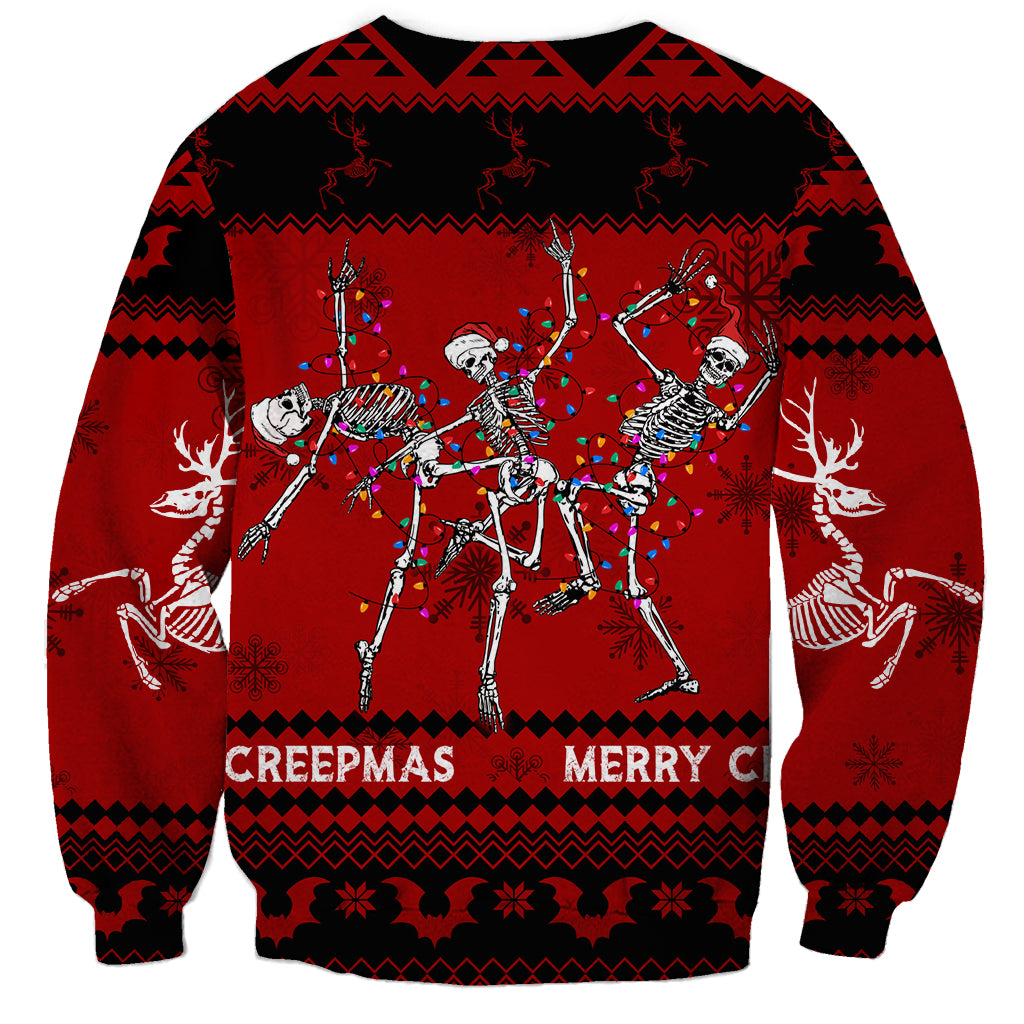 Christmas Sweatshirt Jolly Skull Merry Creepmas - Wonder Print Shop