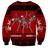 Christmas Sweatshirt Jolly Skull Merry Creepmas - Wonder Print Shop