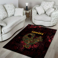 Africa Adinkra Symbol Area Rug Sankofa Bird - Cosmic Red LT7 - Wonder Print Shop