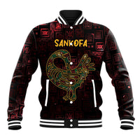 Africa Adinkra Symbol Baseball Jacket Sankofa Bird - Cosmic Red LT7 - Wonder Print Shop