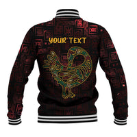 Africa Adinkra Symbol Baseball Jacket Sankofa Bird - Cosmic Red LT7 - Wonder Print Shop