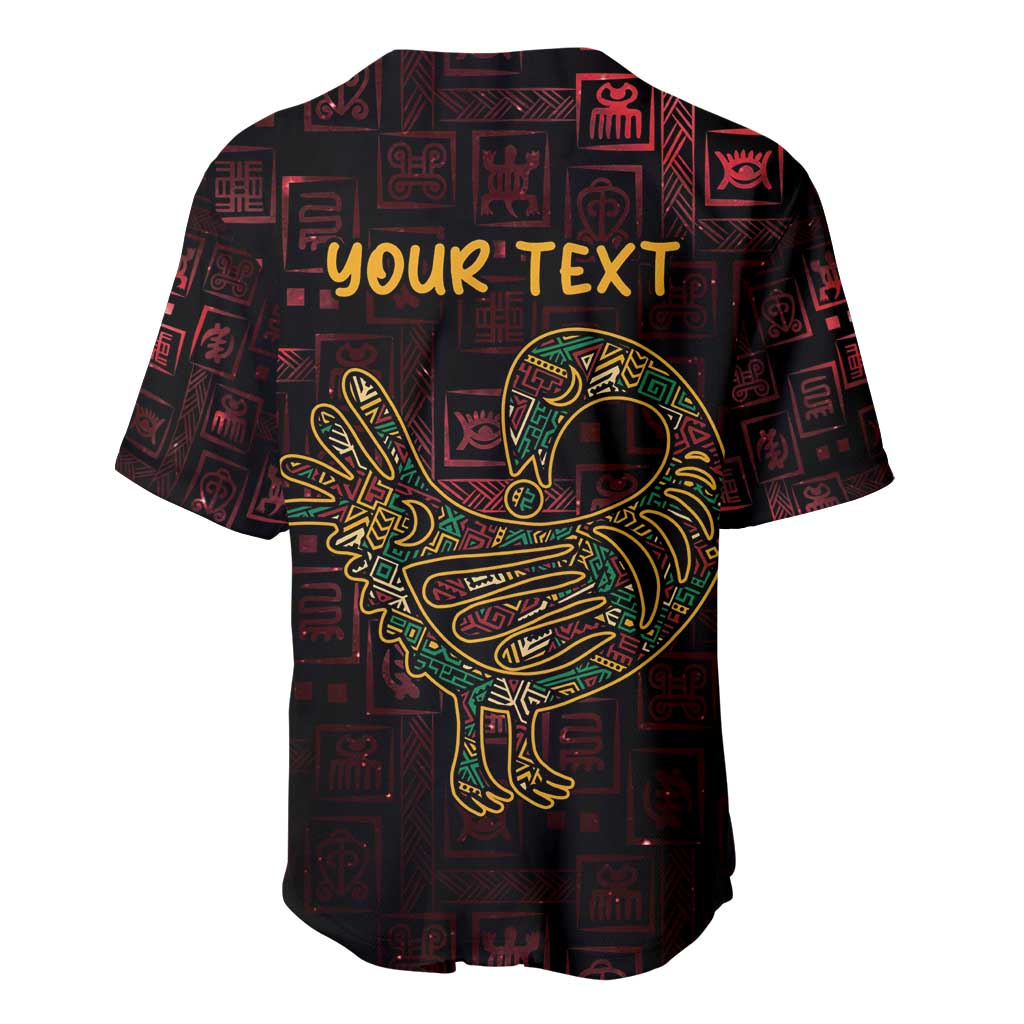 Africa Adinkra Symbol Baseball Jersey Sankofa Bird - Cosmic Red LT7 - Wonder Print Shop