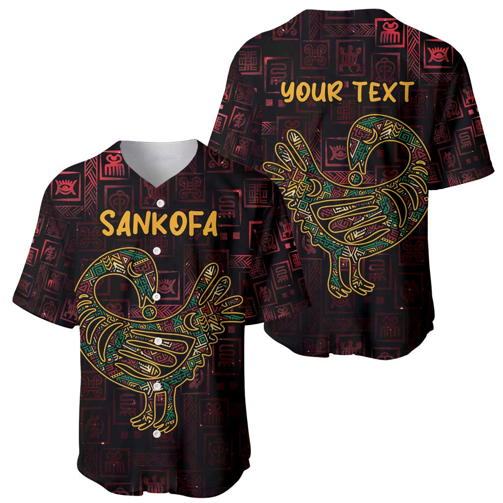 Africa Adinkra Symbol Baseball Jersey Sankofa Bird - Cosmic Red LT7 - Wonder Print Shop