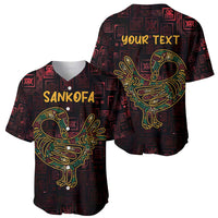 Africa Adinkra Symbol Baseball Jersey Sankofa Bird - Cosmic Red LT7 - Wonder Print Shop