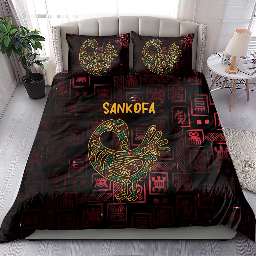 Africa Adinkra Symbol Bedding Set Sankofa Bird - Cosmic Red LT7 - Wonder Print Shop