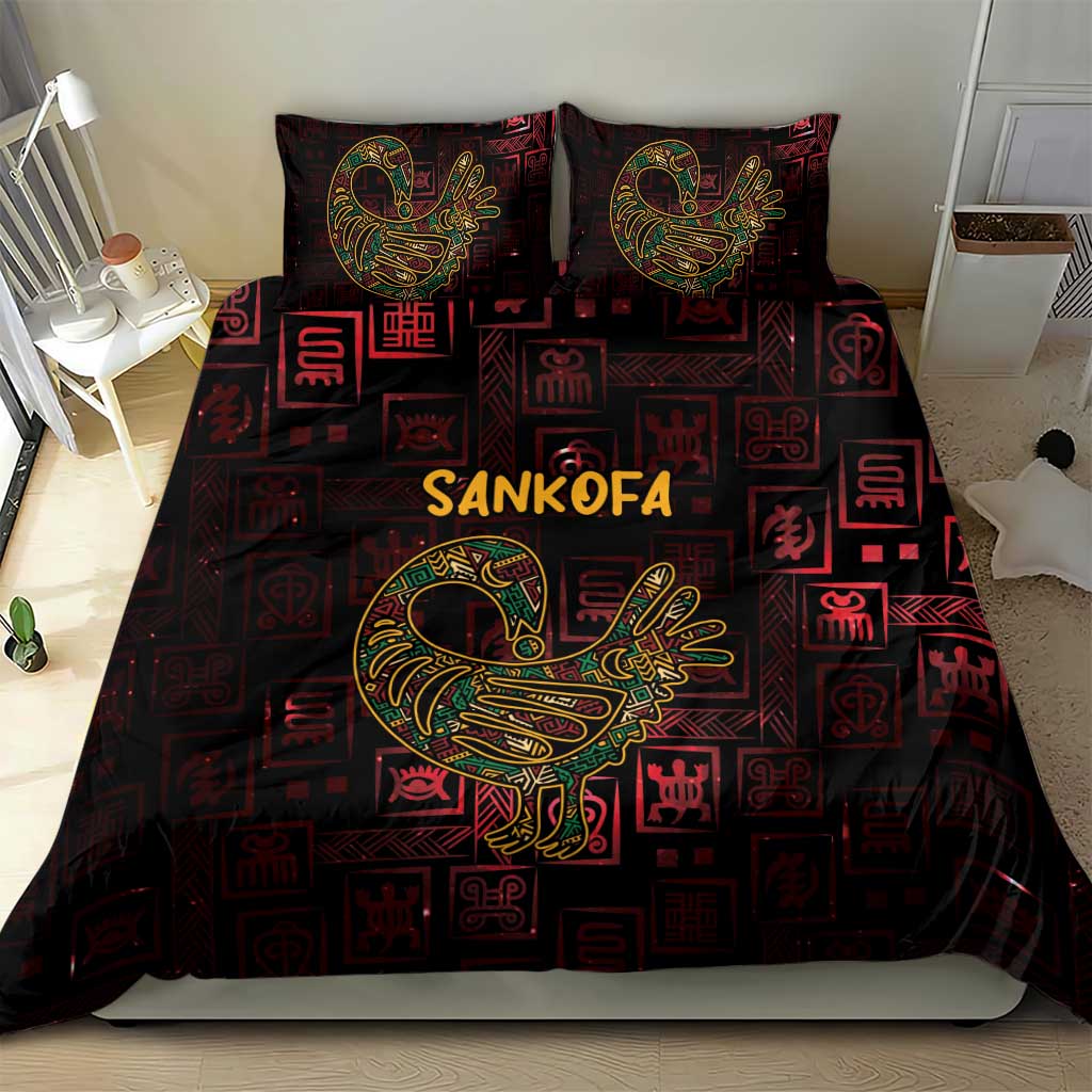 Africa Adinkra Symbol Bedding Set Sankofa Bird - Cosmic Red LT7 - Wonder Print Shop
